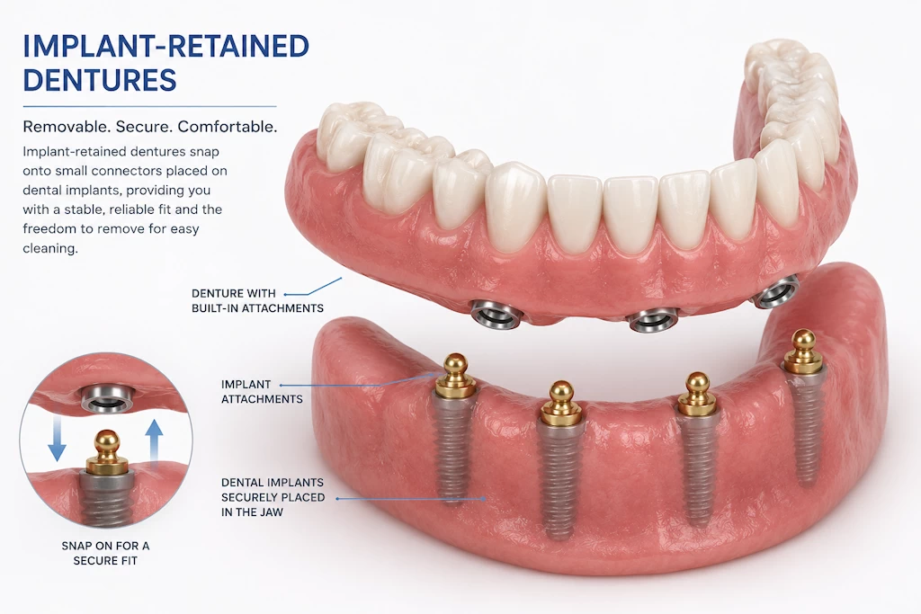 Implant retained dentures Baltimore Maryland